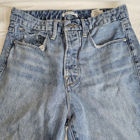 Good American Good Icon Jeans High Rise Distress Raw Hem Sz 6/28 - Picture 3 of 8